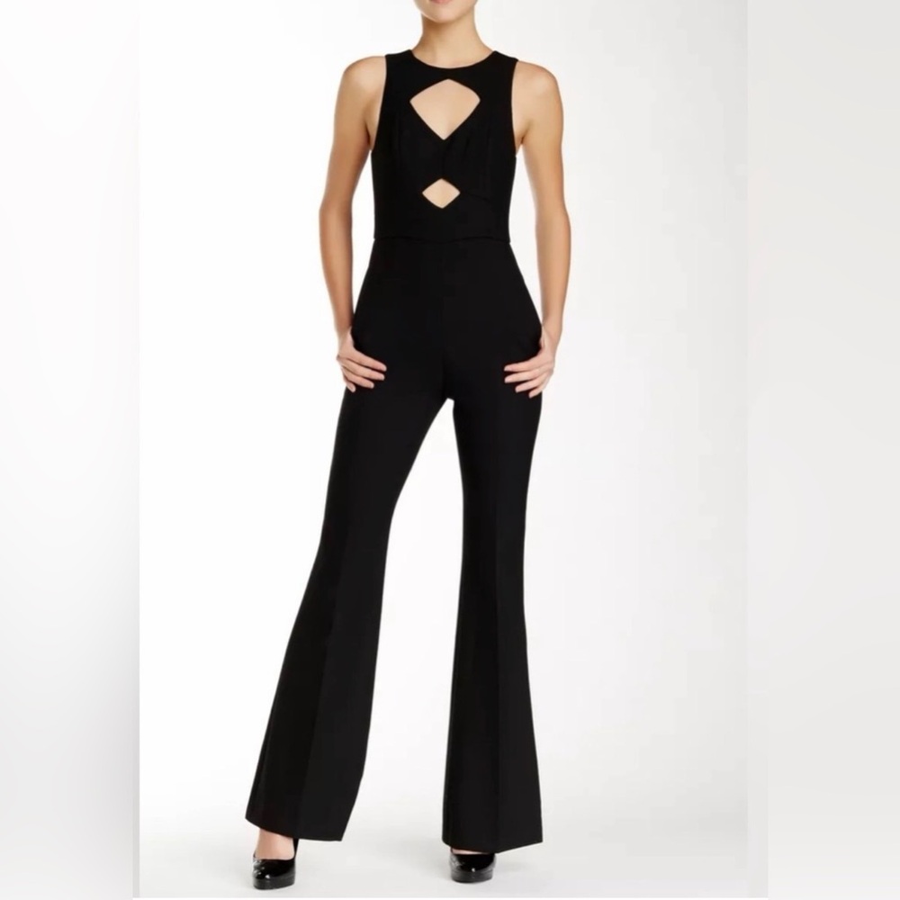 Rachel Zoe Black Flared Key Hole Jumpsuit